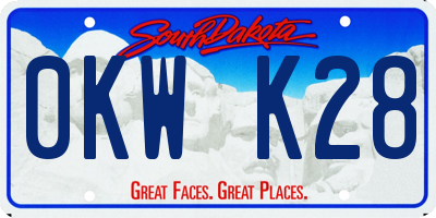 SD license plate 0KWK28