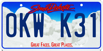 SD license plate 0KWK31