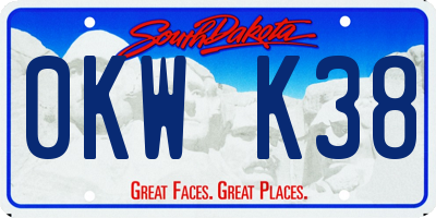 SD license plate 0KWK38