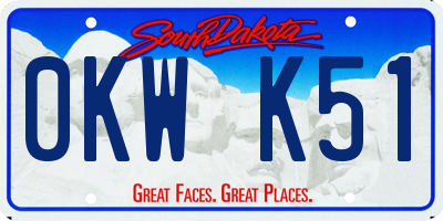 SD license plate 0KWK51