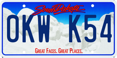 SD license plate 0KWK54
