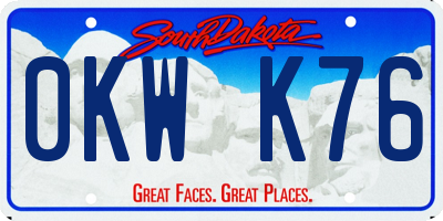 SD license plate 0KWK76