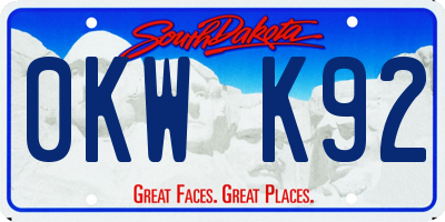 SD license plate 0KWK92