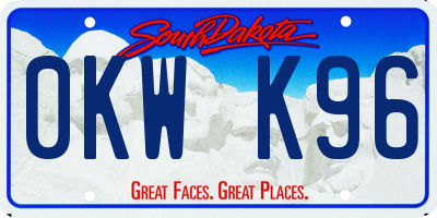 SD license plate 0KWK96