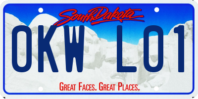 SD license plate 0KWL01