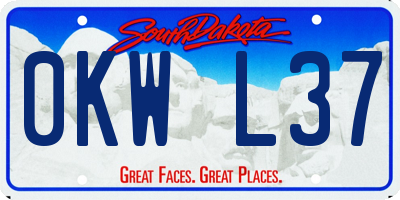 SD license plate 0KWL37