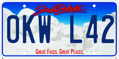 SD license plate 0KWL42
