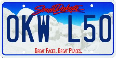 SD license plate 0KWL50