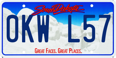 SD license plate 0KWL57