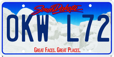 SD license plate 0KWL72