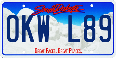 SD license plate 0KWL89