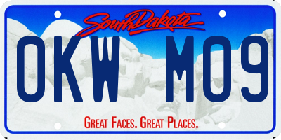SD license plate 0KWM09