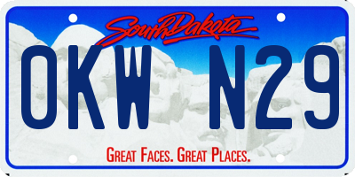 SD license plate 0KWN29