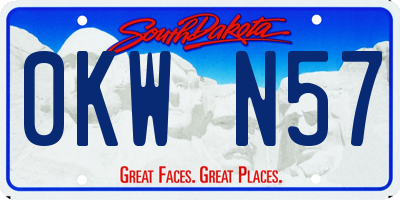 SD license plate 0KWN57