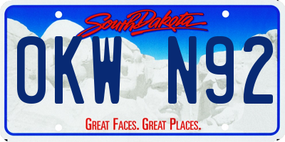 SD license plate 0KWN92