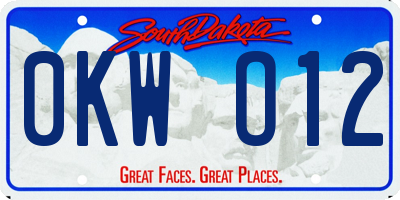 SD license plate 0KWO12