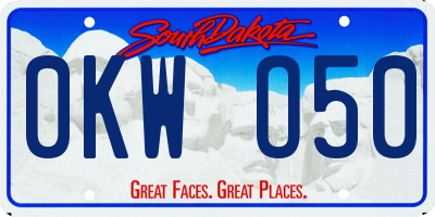 SD license plate 0KWO50
