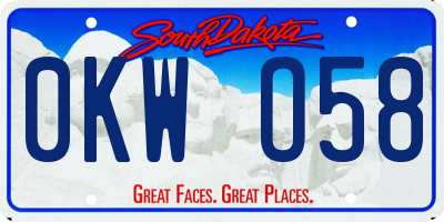SD license plate 0KWO58