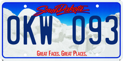 SD license plate 0KWO93