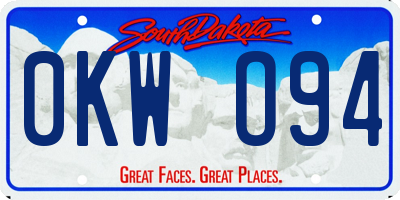 SD license plate 0KWO94