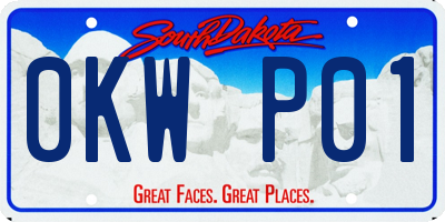SD license plate 0KWP01
