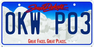 SD license plate 0KWP03