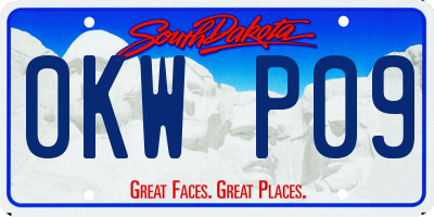 SD license plate 0KWP09