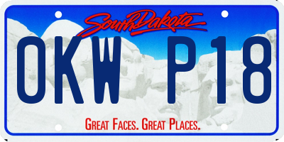 SD license plate 0KWP18