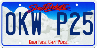 SD license plate 0KWP25