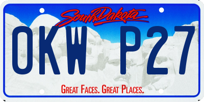 SD license plate 0KWP27