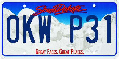 SD license plate 0KWP31