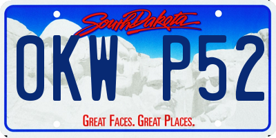 SD license plate 0KWP52