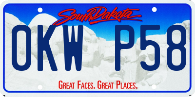 SD license plate 0KWP58