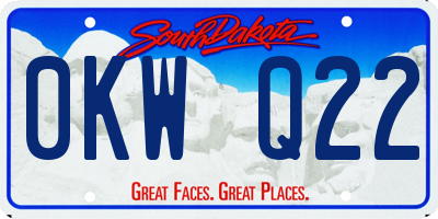 SD license plate 0KWQ22
