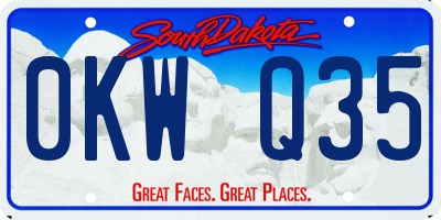 SD license plate 0KWQ35