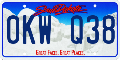 SD license plate 0KWQ38
