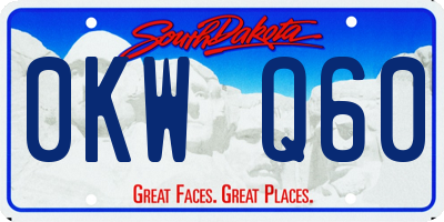 SD license plate 0KWQ60