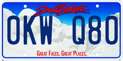 SD license plate 0KWQ80