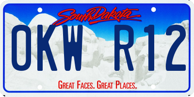 SD license plate 0KWR12