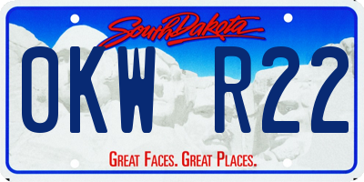 SD license plate 0KWR22