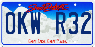 SD license plate 0KWR32