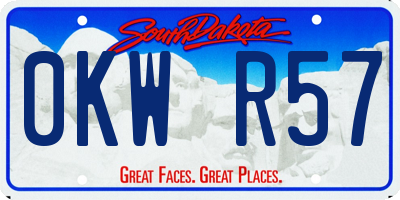 SD license plate 0KWR57