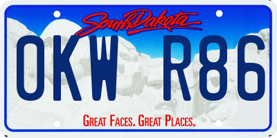 SD license plate 0KWR86