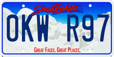 SD license plate 0KWR97