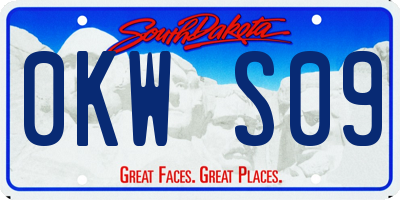 SD license plate 0KWS09