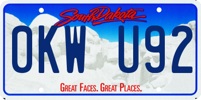 SD license plate 0KWU92