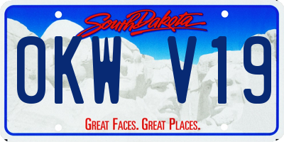 SD license plate 0KWV19
