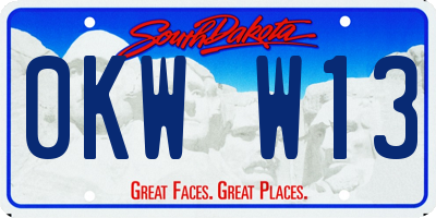 SD license plate 0KWW13