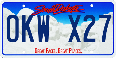 SD license plate 0KWX27