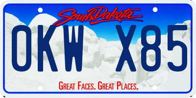 SD license plate 0KWX85